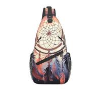 Sling Bags for Women Men Native American Dream Catcher Sling Backpack Adjustable Belt Bum Bags Fanny Pack for Travel Sports Running Hiking Waist Packs, Black, One Size
