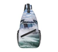 Sling Bags for Women Men Niagara Falls Sling Backpack Adjustable Belt Bum Bags Fanny Pack for Travel Sports Running Hiking Waist Packs, Black, One Size