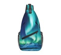 Sling Bags for Women Men Northern Lights Sling Backpack Adjustable Belt Bum Bags Fanny Pack for Travel Sports Running Hiking Waist Packs, Black, One Size