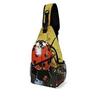 Sling Bags for Women Men Paint Spotted Ladybug Sling Backpack Adjustable Belt Casual Chest Daypack Bum Bags