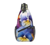 Sling Bags for Women Men Pansy Perfection Sling Backpack Adjustable Belt Bum Bags Fanny Pack for Travel Sports Running Hiking Waist Packs, Black, One Size