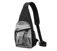 Sling Bags for Women Men Penguin Standing on the Beach Sling Backpack Adjustable Belt Bum Bags Fanny Pack for Travel Sports Running Hiking Waist Packs