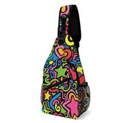 Sling Bags for Women Men Rainbow Colored Galaxy Sling Backpack Adjustable Belt Casual Chest Daypack Bum Bags Fanny Pack for Travel Sports Running Hiking Waist Packs, style-2, 38x20cm