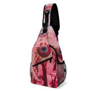 Sling Bags for Women Men Red Abstract Blur Sling Backpack Adjustable Belt Casual Chest Daypack Bum Bags