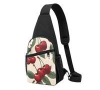 Sling Bags for Women Men Red cherry pattern Sling Backpack Adjustable Belt Bum Bags Fanny Pack for Travel Sports Running Hiking Waist Packs