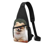 Sling Bags for Women Men Short-haired pomeranian dog Sling Backpack Adjustable Belt Bum Bags Fanny Pack for Travel Sports Running Hiking Waist Packs