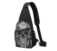 Sling Bags for Women Men Skull Skeleton Sling Backpack Adjustable Belt Bum Bags Fanny Pack for Travel Sports Running Hiking Waist Packs