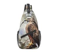 Sling Bags for Women Men Watercolor of Hawk Sitting in The Tree Sling Backpack Adjustable Belt Bum Bags Fanny Pack for Travel Sports Running Hiking Waist Packs