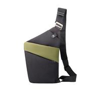 Sling Chest Bag for Men - Portable Minimalist Bag | Waterproof Sling Slim Carry Pack | Multipurpose Leisure Anti-Theft Fanny Pack for Daily Commuting Traffic Time, Black with green, Siehe Beschreibung