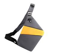 Sling Chest Bag For Men - Portable Minimalist Bag | Waterproof Sling Slim Carry Shoulder Pack | Multipurpose Casual, Dark Gray With Yellow, Left