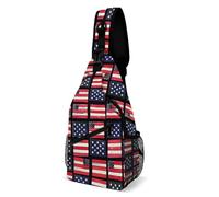 Sling Chest Bag, Shoulder Pack with Adjustable Strap, Great for Outdoor Adventures and Daily Activities, American Flag Pattern