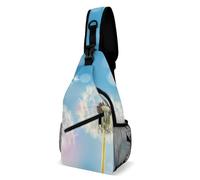 Sling Chest Bag, Shoulder Pack with Adjustable Strap, Great for Outdoor Adventures and Daily Activities, Dandelions Blowing in The Sky