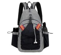 Sling Chest Bag, Sports Travel Backpack, Casual Shoulder Pack, Waterproof Oxford Material, Multiple Storage Pockets, for School Travel Gym Daily Use, 10.24x6.3x17.32 Inches Black 1 Piece