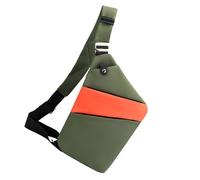 Sling Chest Bag - Waterproof, Slim, Casual, Theft-Proof, Ideal for Daily Coming to Work | Robust, Compact Design for Secure Hold in Everyday Life, Green With Orange, Siehe Beschreibung, See