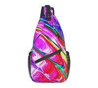 Sling Chest Crossbody Bag Anti-Theft Waterproof Shoulder Backpack Casual Rucksack for Sports Gym Yoga, for The New Science Tie Dye of Psychedelics