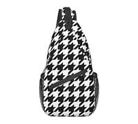 Sling Chest Crossbody Bag Anti-Theft Waterproof Shoulder Backpack Casual Rucksack for Sports Gym Yoga, for Abstract Modern Striped Houndstooth Watercolor