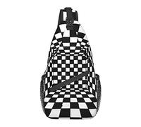 Sling Chest Crossbody Bag Anti-Theft Waterproof Shoulder Backpack Casual Rucksack for Sports Gym Yoga, for Trippy Checkerboard
