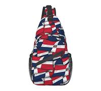 Sling Chest Crossbody Bag Anti-Theft Waterproof Shoulder Backpack Casual Rucksack for Sports Gym Yoga, for Dominican Republic Flag Wave