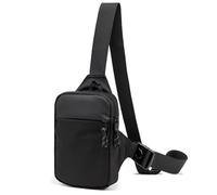 Sling Chest Crossbody Bag, Waterproof Men's Women's Crossbody Bag, Small Chest Bag, Shoulder Bag, Backpack, Daypack for Hiking, Travel, Sports and Running, Black Sling Chest Crossbody Bag, M