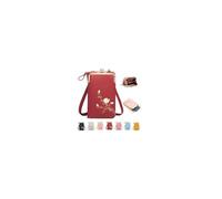 Sling Cross Body Wallet with Mobile Cell Phone Holder, Cellphone Crossbody Purse Bag, Sling Wallet for Women, with Credit Card Slots (Red)