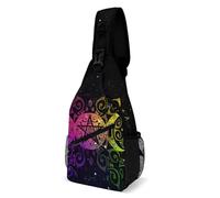 Sling Crossbody Bag Triple Moon Goddess Wiccan Pagan Witch Waterproof Over The Shoulder Bag Casual Chest Pack For Hiking Parade Outdoor