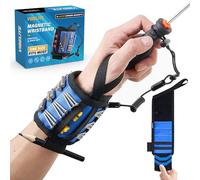 Sling Magnetic Wristband for Tools, Christmas Gifts for Men, 12 Super Strong Magnets, Light weight 1680D Double Oxford Fabric, Ideal Gift for Men, Husband, Grandpa, and All Handymen,Dark Blue