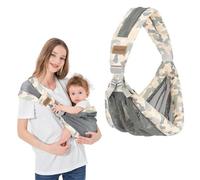 Sling Newborn from Birth Adjustable on One Shoulder Ergonomic Practical Portable for from 3 to 36 Months (Grey)