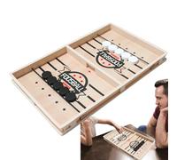 Sling Puck Board Game | Wooden Table Bouncing Chess - Wooden Puck Sling Game for Travel Home Camping Classroom Indoors Living Room Bedroom Nursery Kindergarten
