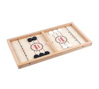 Sling Puck Game - 8.5x9.6 Inches Double Player Interactive Board Portable Gomoku Fun Play Design for Kids Adults, Wooden Set with Smooth, Tabletop Game for Hockey Lovers Hand Eye Coordination