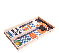 Sling Puck Game, Board Game, Chess Board 10 Chess Pieces, Compact Portable Quick Reflexes Easy Setup Lightweight Strategic Thinking Competitive, Party Play Set for Family Kids Adults, 13.8x8.6x1Inches