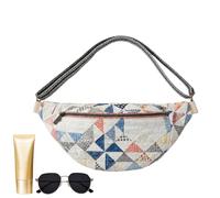 Sling Purse | Boho Quilted Adjustable Strap | Bohemian Fabric Shoulder Bag Vintage Purse - for Women Men Girls Sports Hiking Cycling Riding Camping Picnic Home Hotel Party