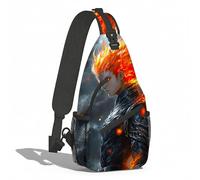 Sling Shoulder Bags Anime The Fiery Warrior Crossbody Anti-Theft Backpack Leisure Sling Bag For Cycling Travelling Hiking