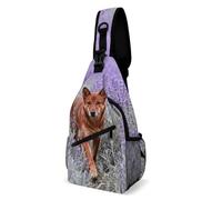 Sling Shoulder Bags Dingo In Lavender Field Backpack Unisex Crossbody Leisure Sling Bag For Runner Cycling Hiking