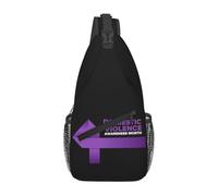 Sling Shoulder Bags Domestic Violence Awareness Month Purple Ribbon Crossbody Lightweight Shoulder Bags Anti-Theft Sling Bag For Runner Hiking Travelling