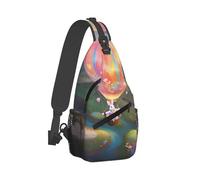 Sling Shoulder Bags Easter Bunny Balloon Landscape Backpack Lightweight Sling Bag Anti-Theft Chest Bag For Travelling Runner Workout