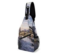 Sling Shoulder Bags Landscape With A Traditional Windmill Backpack Leisure Chest Bag Anti-Theft Shoulder Bags For Runner Workout Travelling