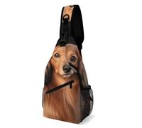 Sling Shoulder Bags Long Haired Dachshund Sling Bag Unisex Shoulder Bags Leisure Crossbody For Runner Cycling Travelling
