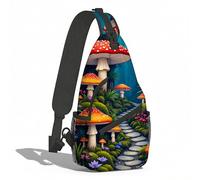 Sling Shoulder Bags Magical Mushroom Forests Path Backpack Unisex Sling Bag Leisure Crossbody For Workout Travelling Runner