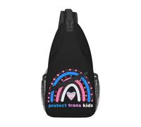 Sling Shoulder Bags Protect Trans Kids Transgender Pride Month Shoulder Bags Sports Backpack Lightweight Chest Bag For Runner Cycling Hiking