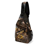 Sling Shoulder Bags Steampunk Train Wreck Shoulder Bags Leisure Crossbody Lightweight Backpack For Travelling Runner Cycling