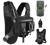 Sling Vest Chest Bag with 2L Water Bladder Gear Holster Running Vest Hydration Backpack Lightweight Adjustable Daypack Reflective Bag for Hiking Running Cycling Race Marathon for Women Men
