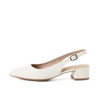 Tamaris Women's slingback pump with block heel Leather white 4 UK