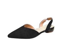 Slingback Pumps Women's Flat: Formal Sandals Summer Elegant With Heel Wedding Shoes Dainty Comfortable Dress Shoes Pointed Toe Closed Evening Shoes Stretch Strap Single Shoes, black, 9 UK