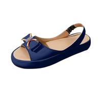 Slingback Sandals Women's Orthopaedic Sandals Flat Comfortable Sandals Foot Bed Summer Roman Sandals Beach Summer Sandals Open Beach Shoes Elegant Beach Sandals, O Navy, 6 UK