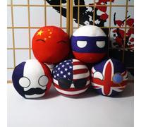 SLINGDA 5PCS Countryballs Plush Toy - USA, France, Canada, England, Germany, Japan, China Short Plush Country Ball Mini Pillow