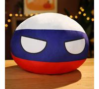 SLINGDA Countryballs Plush Toy - Polish, USA, France, Canada, England, Germany, Japan, China - Short Plush Mini Pillow Country Ball