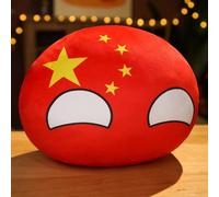 SLINGDA Countryballs Plush Toy - USA, France, Canada, England, Germany, Japan, China, Short Plush Country Ball Mini Pillow
