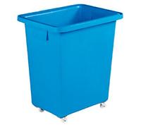 Slingsby 130 litre mobile plastic container with smooth interior - blue