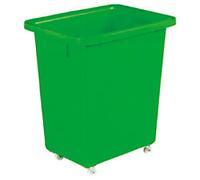 Slingsby 130 litre mobile plastic container with smooth interior - green