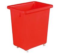 Slingsby 130 litre mobile plastic container with smooth interior - red